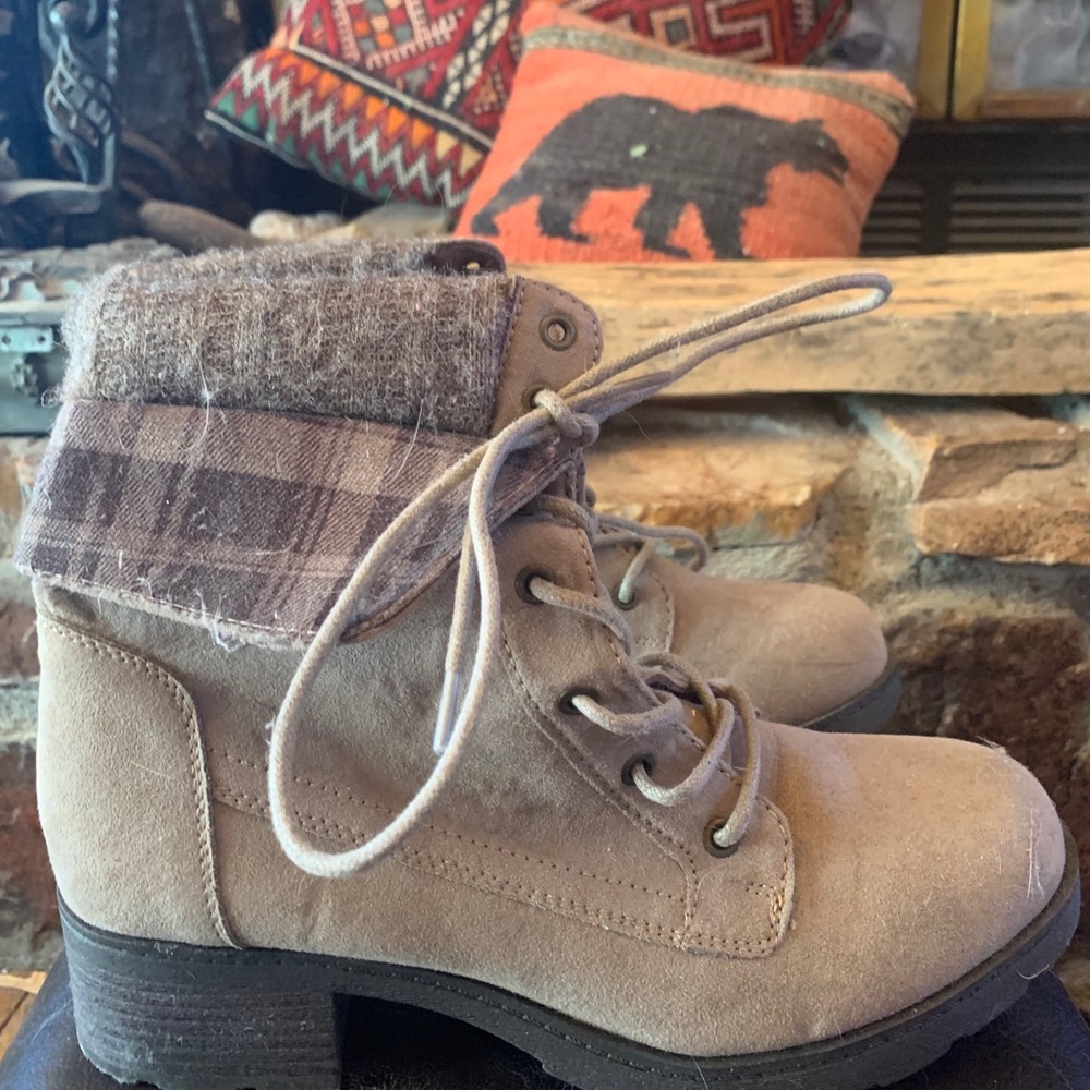 Faux suede booties
